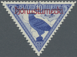 ** Island - Dienstmarken: 1930, Allthing, Overprint Issue, 3a. To 10kr., Complete Set Of 16 Values (incl. Airmail - Officials