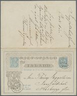 GA Island - Ganzsachen: 1880, 1. Jan.:  Unseperated Postal Stationery Double Card, Both Parts Commercially Used. - Postal Stationery