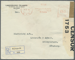 Br Island - Besonderheiten: 1940 (6.2.), Registered Cover 'Landsbanki Islands' From Reykjavik With Metermark '065 - Altri & Non Classificati