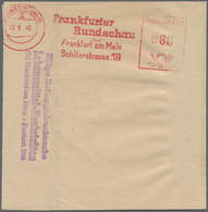 Br Bizone - Besonderheiten: 1948, 80 Pfg. Absenderfreistempel "Frankfurter Rundschau" Rückseitig Auf St - Altri & Non Classificati