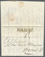 Br Italien - Vorphilatelie: 1851, "FOLIGNO" L1 On Two Complete, Taxed Letters To Rome, Both With Red C2 Arrival M - 1. ...-1850 Prefilatelia