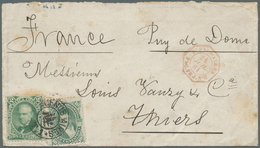 Br Argentinien: 1881. Envelope (roughly Opened,stains)) Addressed To France Bearing Yvert 19, 10c Green And Yvert 37, 2c - Autres & Non Classés