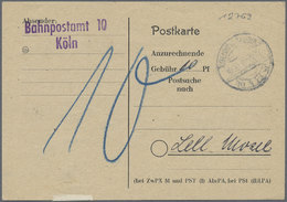 Br Bizone - Besonderheiten: 1950, 10 Pf Bauten Eng Gezähnt Auf Postsache - Gebührenmeldung Für Einen Um - Other & Unclassified