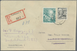 Br Bundesrepublik Deutschland: 1949. R-Brief Mit 10 Pf Bundestag Und 60 Dpf Schiller (Franz. Zone - Wür - Altri & Non Classificati