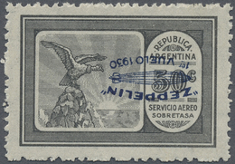 * Argentinien: 1930, Graf Zeppelin 50 C. With Inverted Overprint, Unused, Very Fine, Signed Ebel, Rare - Autres & Non Classés