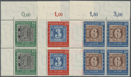 **/ Bundesrepublik Deutschland: 1949, 100 Jahre Deutsche Briefmarken Als Postfrischer 4-er Block Satz Au - Altri & Non Classificati