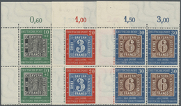 **/ Bundesrepublik Deutschland: 1949, 100 Jahre Deutsche Briefmarken Als Postfrischer 4-er Block Satz Au - Andere & Zonder Classificatie