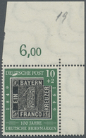 ** Bundesrepublik Deutschland: 1949, 10 Pfg. 100 Jahre Dt. Briefmarken Aus Der Rechten Oberen Bogenecke - Altri & Non Classificati