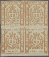 **/* Italien - Altitalienische Staaten: Modena: 1859, 80c. Bistre, Bottom Marginal Block Of Four, Full Margins, Min - Modène