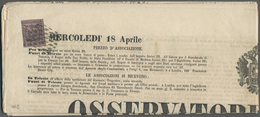 Br Italien - Altitalienische Staaten: Modena - Zeitungsstempelmarken: 1855, 9c. Grey-lilac With Well Margins On T - Modène