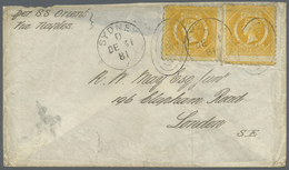 Br Neusüdwales: 1881 (31.12.), Small Cover Bearing Two Singles QV Diadems 8d. Yellow Fine Used With SYDNEY Dupley Cancel - Storia Postale