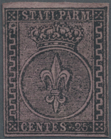 * Italien - Altitalienische Staaten: Parma: 1852, 25c Black On Violet, Very Fine Example With Full To Wide Margi - Parma