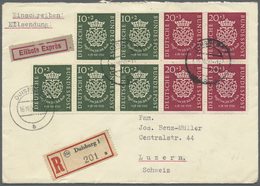 Br Bundesrepublik Deutschland: 1950/1953, Zwei Portogerechte R-Express-Briefe Mit 4er-Block-Frankaturen - Altri & Non Classificati