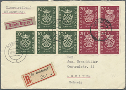 Br Bundesrepublik Deutschland: 1950/1953, Zwei Portogerechte R-Express-Briefe Mit 4er-Block-Frankaturen - Andere & Zonder Classificatie