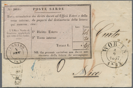 Br Italien - Altitalienische Staaten: Sardinien: 1857. Stampless Envelope Written From Worms (Germany) Dated '21s - Sardinia