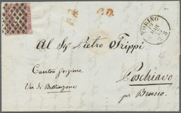 Br Italien - Altitalienische Staaten: Sardinien: 1853, 40 C. Dull Rose Single, Separated By Hand With Minor Fault - Sardegna