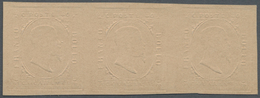 (*) Italien - Altitalienische Staaten: Sardinien: 1853: 40 Centes Embossed Portrait On Rosa Paper, Strip Of Three, - Sardegna