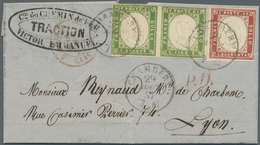 Br Italien - Altitalienische Staaten: Sardinien: 1857, Envelope (vertical Fold Affecting One Adhesive) Addressed - Sardinia