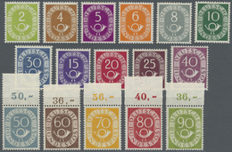 ** Bundesrepublik Deutschland: 1951, 2 Pfg. - 90 Pfg. Posthorn Als Postfrischer Satz, Geprüft Schlegel - Andere & Zonder Classificatie