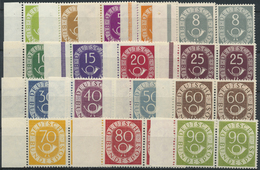 **/ Bundesrepublik Deutschland: 1951, 2 Pfg. - 90 Pfg. Posthorn Als Postfrischer Satz In Waagerechten Pa - Other & Unclassified