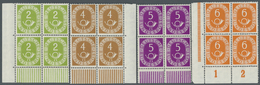 **/ Bundesrepublik Deutschland: 1951, Freimarken "Ziffer Mit Posthorn", 2-90 Pf. In Postfrischen Randvie - Autres & Non Classés