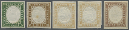 * Italien - Altitalienische Staaten: Sardinien: 1855/63: Forth Emmision: 5 Stamps All With Inverted Centerpiece - Sardinia
