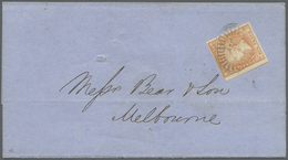 Br Victoria: 1854 (14.11.), Folded Entire Bearing QV Woodblock 6d. Dull Orange With Good To Wide Margins On Three Sides  - Lettres & Documents