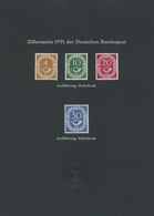 (*) Bundesrepublik Deutschland: 1951, 4, 10, 20 Und 30 Pf. Posthorn Auf Schwarzem Ankündigungskarton (Fo - Altri & Non Classificati