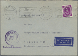 Br Bundesrepublik Deutschland: 1952, 5 Pfg. Posthorn Als Seltene Einzelfrankatur Für Luftpostzuschlag E - Autres & Non Classés