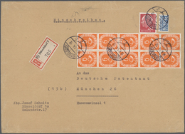 Br Bundesrepublik Deutschland: 1954, 6 Pfg. Posthorn, Senkrechter 10er-Block Zus. Mit 20 Pfg. Heuss, Po - Other & Unclassified