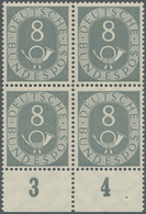 **/ Bundesrepublik Deutschland: 1951, Ziffer Mit Posthorn 8 Pfg. Dunkelgrünlichgrau Als Postfrischer 4-e - Altri & Non Classificati
