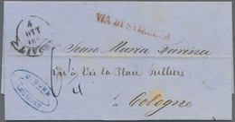 Br Italien - Altitalienische Staaten: Toscana: 1858: "VIA DI SVIZZERA" In Red On Complete Stampless Letter From " - Tuscany