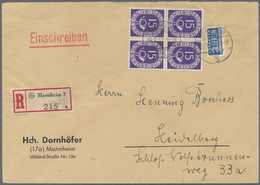 Br Bundesrepublik Deutschland: 1952, Posthorn 15 (Pf) Im Zentrisch Gestempelten 4er-Block Mit Notopfer - Andere & Zonder Classificatie