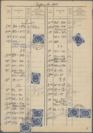 Bundesrepublik Deutschland: 1951, Posthorn 20, 30, 40, 60 Pfg. Als Gebühr Auf 2 Blätter Aus DIN A 4 - Altri & Non Classificati