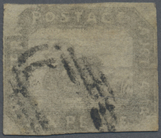 O Westaustralien: 1859, Swan 6d Grey-black (little Faded) Imperforate With Good Margins Around Used With Barred Cancel,  - Storia Postale