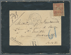 Br Australien: 1901. Registered Mourning Envelope To Marseille Bearing France Type Sage Yvert 94, 40c Orange Tied By Oct - Altri & Non Classificati