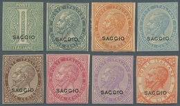 (*) Italien: 1863, Viktor Emanuel II. 5 C. Bis 2 L. Komplett (7 Werte) Sowie 1 C. Ziffer Alle Eng Geschnitten Mit - Marcophilie