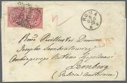 Br Italien: 1872, 40c. Carmine, Two Copies On Lettersheet From "ROMA 5.12.72" To Lemberg With Arrival Mark 12.12. - Marcophilia