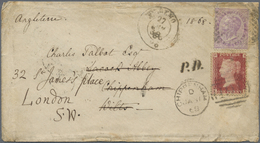 Br Italien: 1868, LÄNDER-MISCHFRANKATUR ITALIEN-GROSSBRITANNIEN: 60 C Hellviolett Auf Couvert (rechts Eckrund Und - Marcophilie