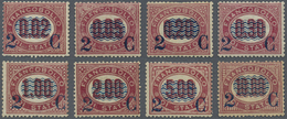 * Italien: 1878, Newspaper Stamps, Revaluation Overprints On Officials, Complete Set Of Eight Values, Mint O.g., - Marcophilie