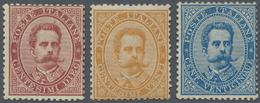 * Italien: 1878, Umberto I. Issue Three Values 10c., 20c. And 25c. Blue, All Mint Hinged, Fine And Fresh, Two Ex - Storia Postale