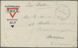 Br Australien: 1919. Stampless Envelope Headed 'Australian/Y.M.C.A./with The/A.I.F.' Addressed To England, Endorsed 'On  - Autres & Non Classés