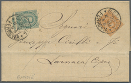 Br Italien: 1884. Disinfected Envelope Written From Genova Dated '22nd Nov 1884' Addressed To Cyprus Bearing Yver - Storia Postale