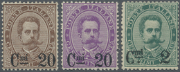 * Italien: 1890/91, King Umberto I. 20 C. On 30 C. Brown And 20 C. On 50 C. Violet And 2 C. On 5 C. Green, Unuse - Marcophilia