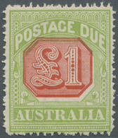 * Australien - Portomarken: 1921, Postage Due £1 Scarlet And Pale Yellow-green Perf. 14, Mint Hinged With Very Minor Cre - Segnatasse