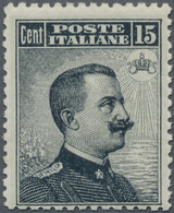 ** Italien: 1909, Viktor Emanuel III 15 C Schwarzschiefer  Gez. 13¼:13 3/4 Mit Zeichnung Kreis Um Krone Am Oberra - Storia Postale