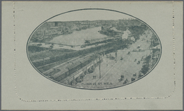 GA Australien - Ganzsachen: 1915, Lettercard KGV 1d. Perf. 12½ In Greenish-slate With Framed Oval View 'FLINDERS ST. MEL - Entiers Postaux