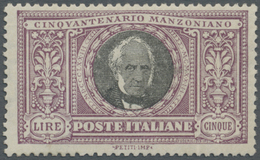 * Italien: 1923, 5 L. Violet And Black, Mint Tiny Hinge Remain, Expertised Raybaudi, Sassone Catalogue Value 500 - Marcophilia