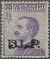 ** Italien: 1923, "B.L.P." Black Overprint On 40 C. Violet Unissued Value, Mint Never Hinged And Very Well Center - Marcophilia