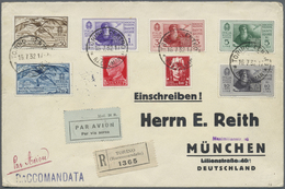 Br Italien: 1932, Dante, Airmails 50c. To 10l., With Additional Franking On Registered Airmail Cover From "Torino - Marcophilie